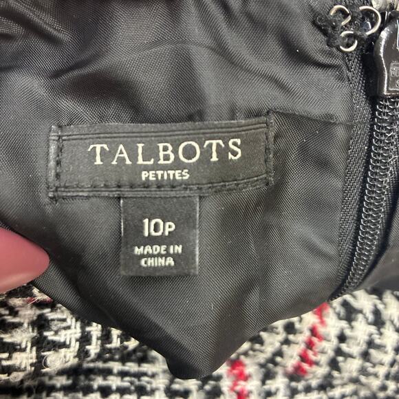 Christmas Holiday party dress Talbots Houndstooth Wool Blend Sleeveless 10p Dres - Picture 7 of 16